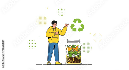 Illustrative Depiction Of Recycling: A Visual Message For Environmental Preservation