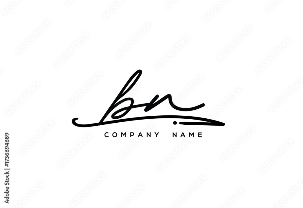 Fototapeta premium BR Luxury Elegant Signature Style Cursive Script Logo Design for Branding and Identity.