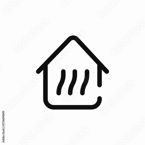 house heating icon sign vector