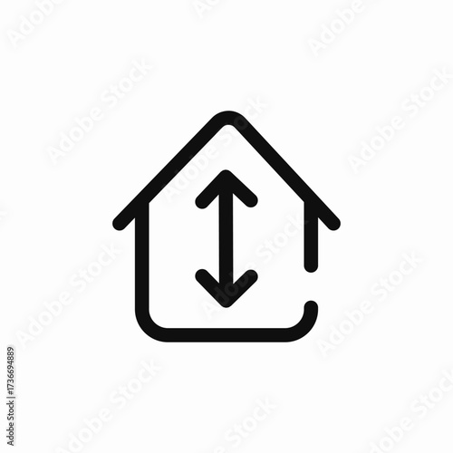 house height icon sign vector