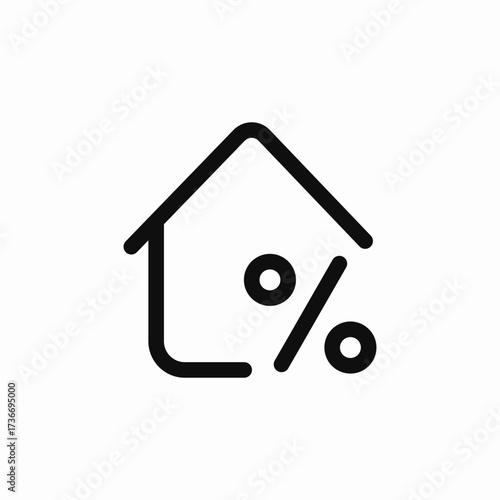 house percent icon sign vector