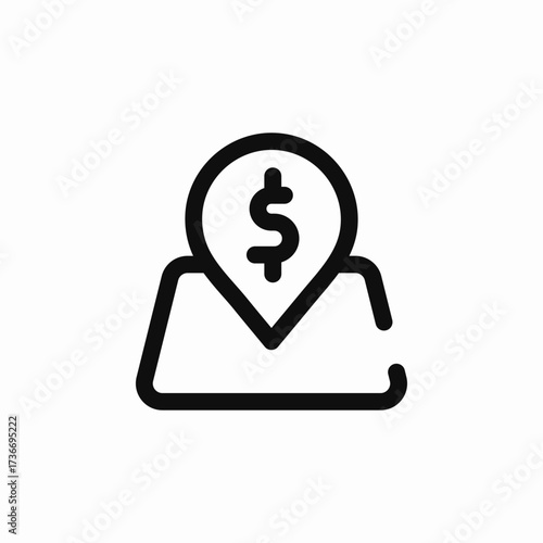 money location pin icon sign vector