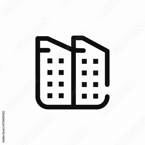 urban buildings icon sign vector