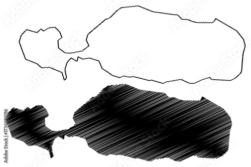 Rotuma Division (Republic of Fiji, Melanesia) map vector illustration, scribble sketch Rotuma Island map