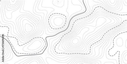 Abstract topo contour map on white background, Topographic map Topographic contour lines map seamless pattern. Geographic map conceptual design. Elegant background for presentations