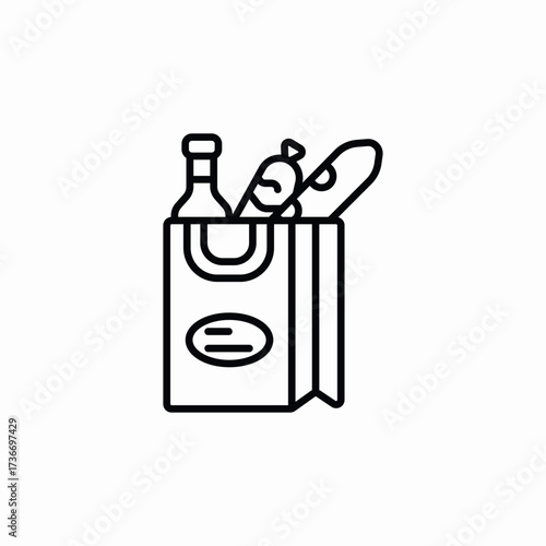 food products shopping bag icon sign vector