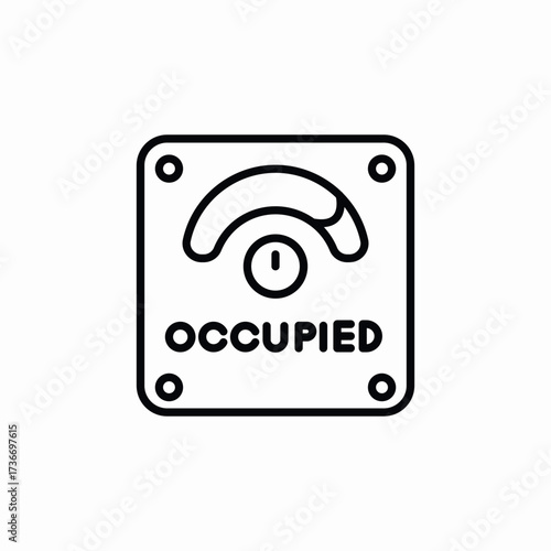 occupied door close icon sign vector