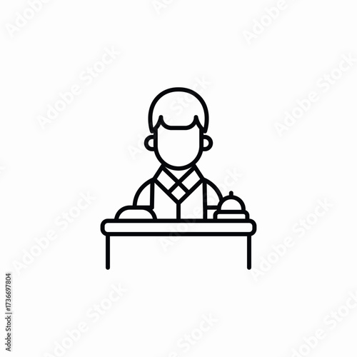 receptionist reception hotel icon sign vector