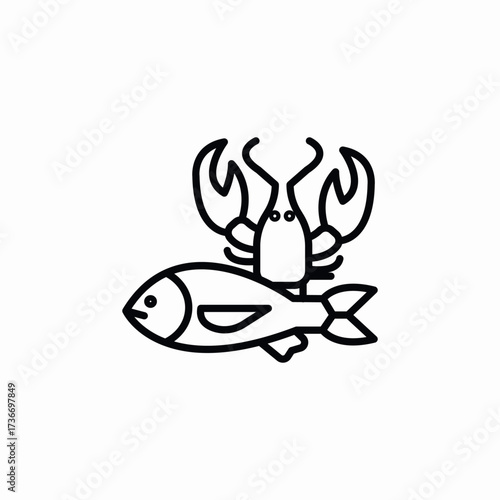 sea food fish lobster icon sign vector