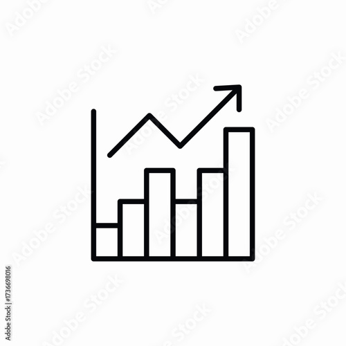 statistics growth progress icon sign vector