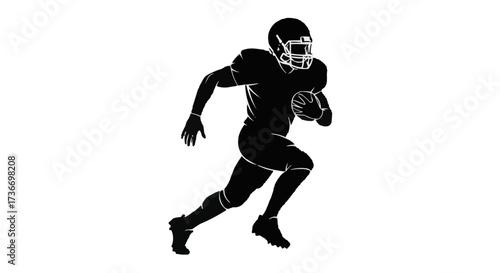 Powerful football player running with determination and speed, a dynamic sports moment illustration