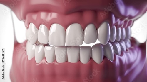 Wallpaper Mural Healthy Teeth: 3D Animation of Perfect White Smile and Gums Torontodigital.ca
