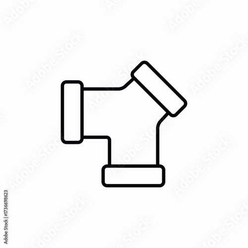 Y shape water pipe icon sign vector