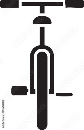 Minimalist Frontal Bicycle Silhouettes Vector Icon Top View