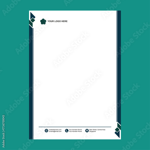 Modern Corporate Letterhead Template for Business Branding