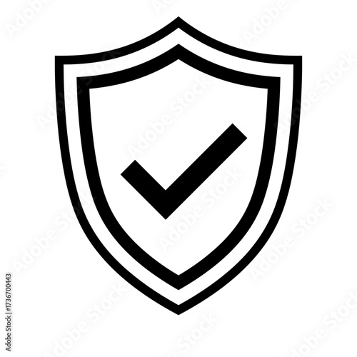 Checkmark inside a shield symbolizing security and protection  