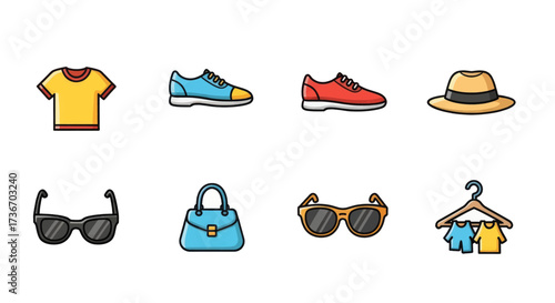 Collection of stylish clothing and accessories for a fashionable look