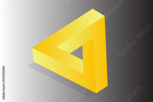 Illustration on Penrose triangle, surreal concept