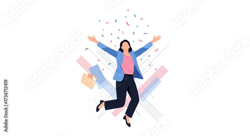 Jumping With Joy: Celebrating Success and Happiness With Confetti and Enthusiasm