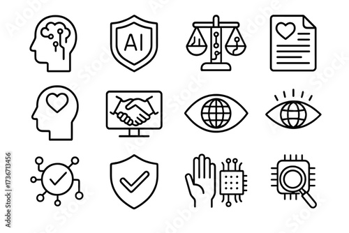 Exploring the intersection of artificial intelligence, ethics, and social responsibility through visual symbols