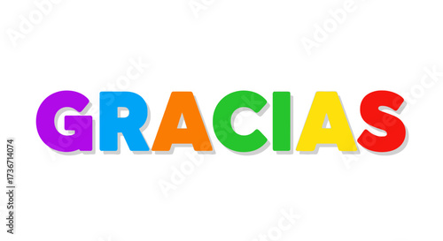 A Colorful and Joyful Expression of Gratitude Displayed Prominently Against a Clean White Background