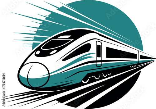 High speed train vector illustration for transportation and travel design concepts element
