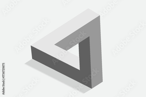 Penrose triangle isolated on white background, vector illustration