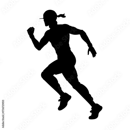 Determined athlete sprinting with powerful stride, embodying speed, energy, and an active, healthy lifestyle.