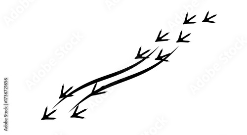 Visual representation of directional flow and movement in an organized and strategic pattern