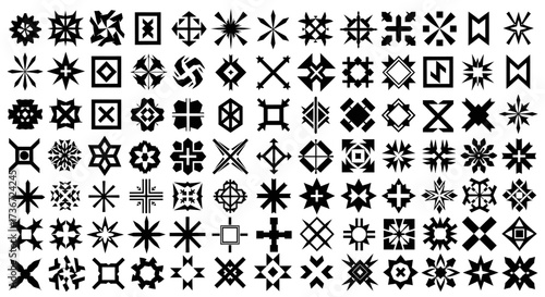Collection of Abstract Geometric Symbols and Emblems for Design and Decoration Purposes