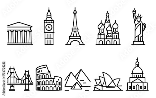 A modern and minimal set icons showcasing a variety of travel luggage and bags. Ideal for apps, booking platforms, airlines, packing guides, and travel blogs.