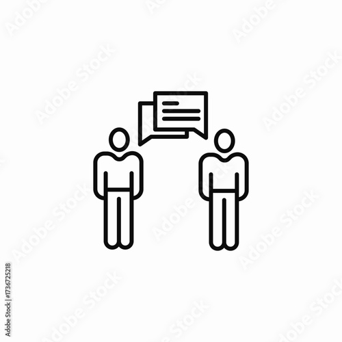 mutual discussion icon sign vector