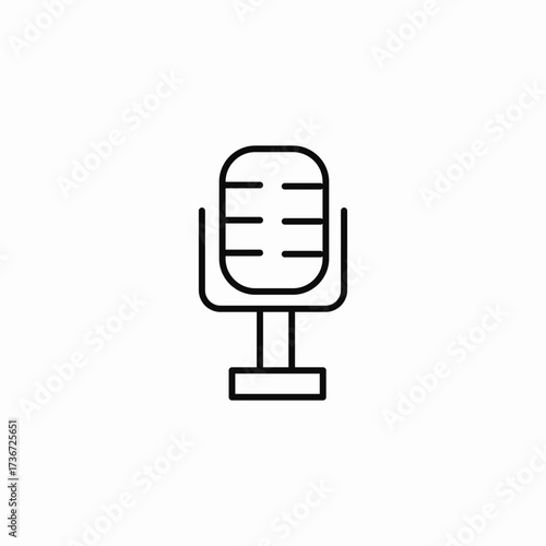stand desk microphone icon sign vector