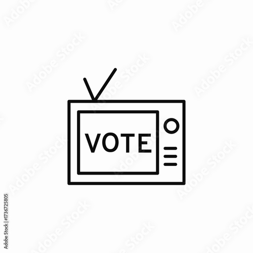 tv voting campaign icon sign vector