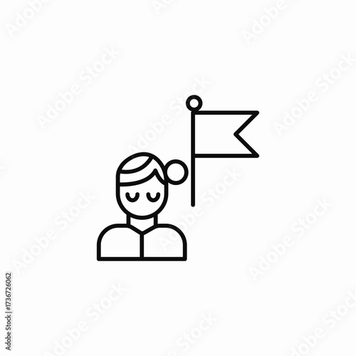 woman flag icon sign vector
