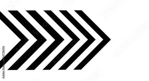 Abstract geometric pattern of converging black chevron stripes on a white background creating a sense of forward motion and direction