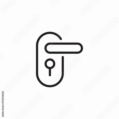 door knob lock icon sign vector