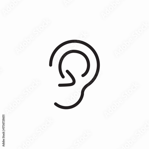 ear hear icon sign vector
