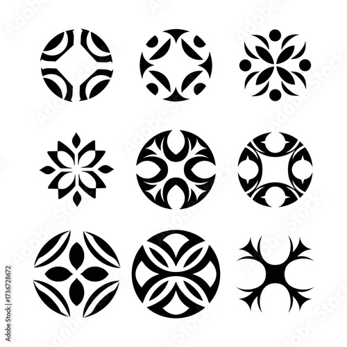 Logo design, geometric shape, and abstract symbols	