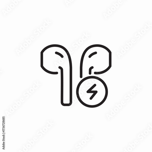 earphones charge icon sign vector