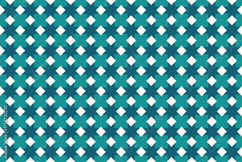 Teal and white geometric pattern with interlocking diamond shapes creating a textured background