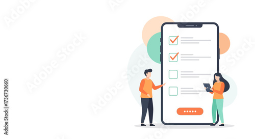 Digital Checklist Application Facilitates Task Management and Completion on a Mobile Device with User Interaction