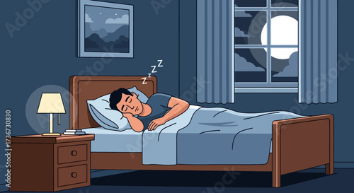 A Peaceful Night's Sleep Under the Moonlight in a Cozy Bedroom