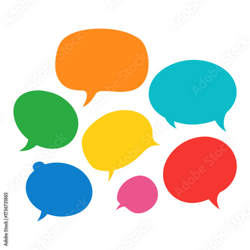 Hand drawn colorful watercolor vector. set of colorful speech bubbles