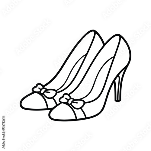 Elegant high heel shoes with decorative bows