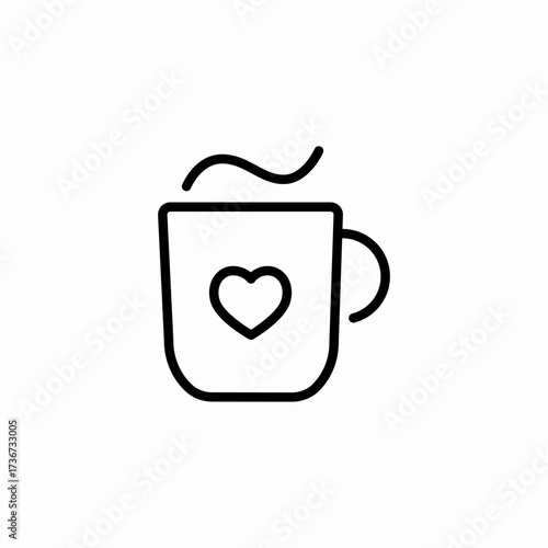 coffe heart mug icon sign vector