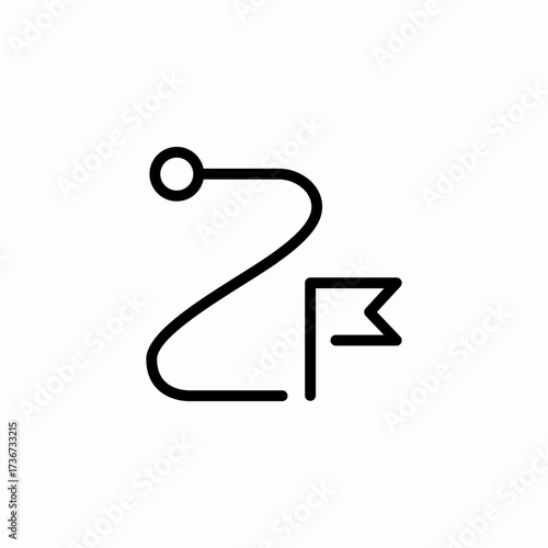 flag path icon sign vector