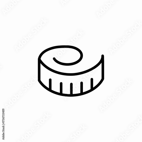 measuring tape icon sign vector
