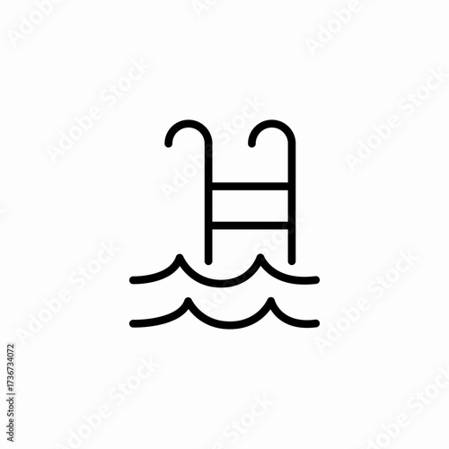 water ladder icon sign vector
