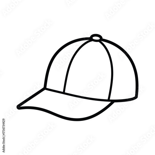 Simple line drawing of a baseball cap